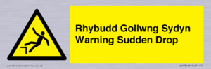 Rhybudd Gollwng Sydyn Warning Sudden Drop